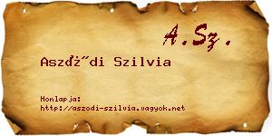 Aszódi Szilvia névjegykártya