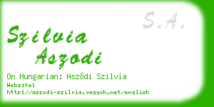 szilvia aszodi business card